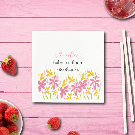 Söt Rosa Wildblomme Baby i Bloom Personlig Pappersservett