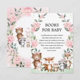 Söt Rosa Woodland Animal Bokar för Flicka Tilläggskort