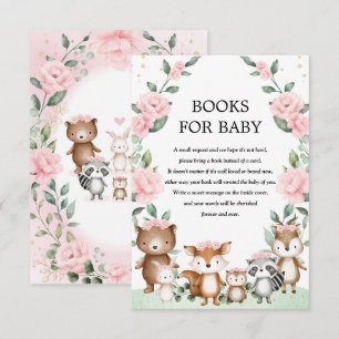 Söt Rosa Woodland Animal Bokar för Flicka Tilläggskort