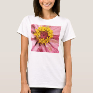 Söt Rosa Zinnia Dam T Shirt