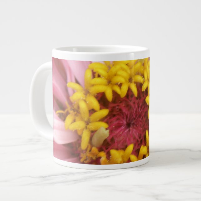 Söt Rosa Zinnia Mugg Jumbo Mugg (Framsida vänster)