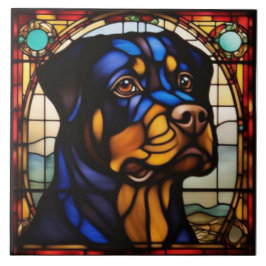 Söt Rottweiler Dekorativ Keramisk Platta Kakelplatta