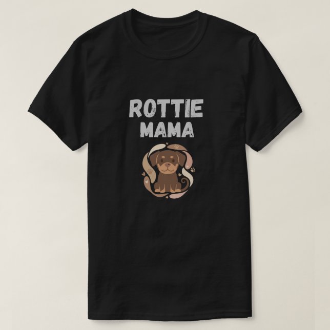 Söt Rottweiler-design för Rottie-mamma T Shirt (Design framsida)