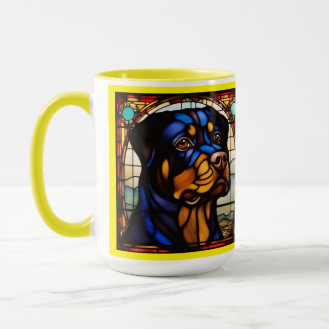 Söt Rottweiler Drickmugg Mugg (Vänster)