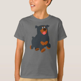 Söt Rottweiler i rörelse Tecknad Barn T-Shirt