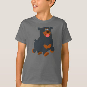 Söt Rottweiler i rörelse Tecknad Barn T-Shirt