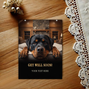 Söt Rottweiler Snart Frisk Julkort Vykort