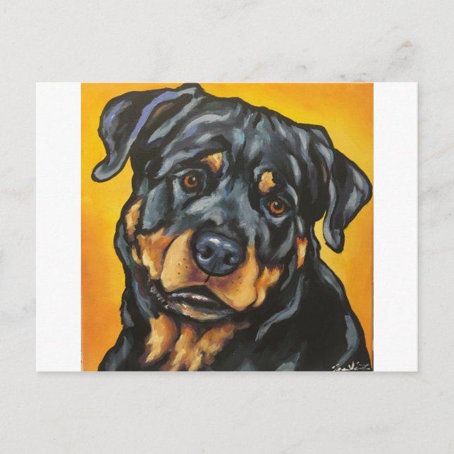 Söt Rottweiler Vykort (Framsida)