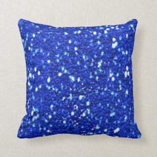 Söt Royal Blue Sparkly Faux Glitter look Kudde