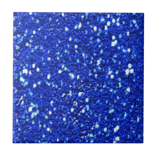 Söt Royal Blue Sparkly Glitter look Kakelplatta (Framsidan)