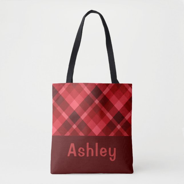 Söt Ruby Red Play Monogram Tote Bag Tygkasse (Framsida)