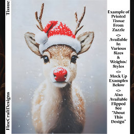 Söt Rudolf i tomteluva i snö EK2L decoupage