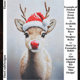 Söt Rudolf i tomteluva i snö EK2R decoupage