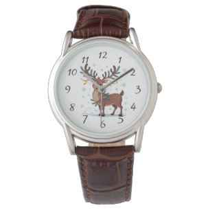 Söt Rudolf med guldbelysningar Armbandsur