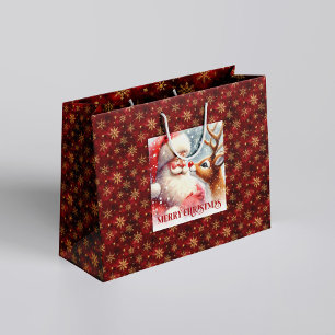 Söt Rudolph och tomtepresentpåse för barn - roligt