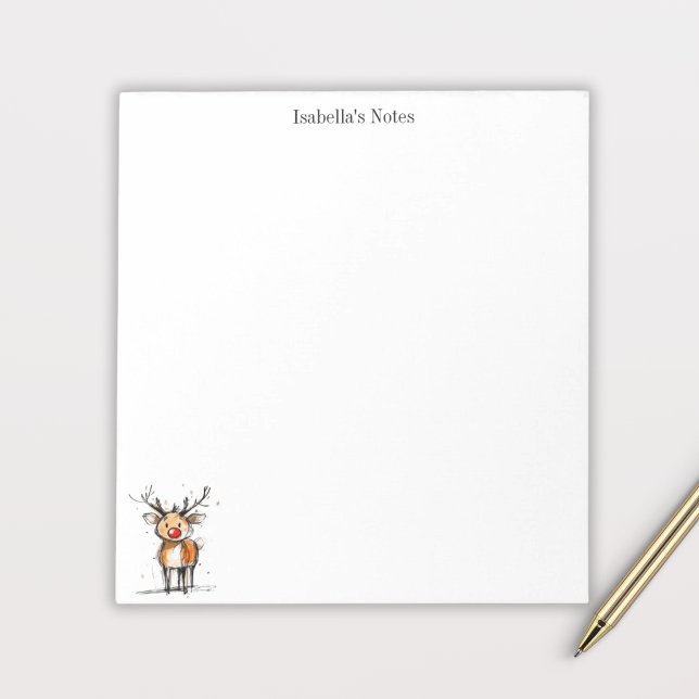 Söt Rudolph ren julillustration Anteckningsblock (Skapare uppladdad)