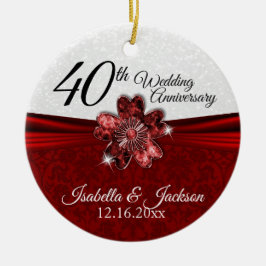 Söt Rudy Flower-årsdagen Keepsaké Julgransprydnad Keramik