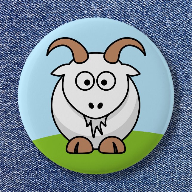 Söt rund seriefigur av Saanenget Knapp (Saanen Goat Button)