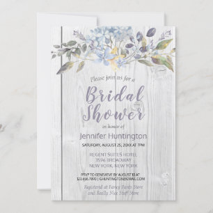 Söt Rustic Blommigt Barnwood Möhippa Inbjudningar
