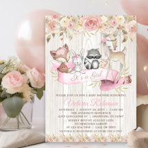 Söt Rustic Forest Woodland Animal Baby Shower