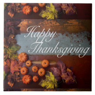 Söt Rustic Happy thanksgiving Mönster Design Kakelplatta