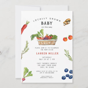 Söt rustik bondemarknad Baby shower Inbjudningar