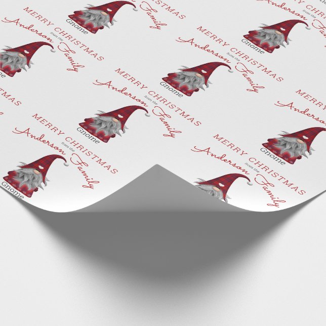 Söt Rustik God Jul Familj Tomte Hem Presentpapper (Hörn)