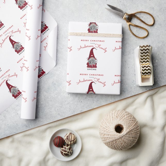 Söt Rustik God Jul Familjen Tomte Hem Inredning Presentpapper (Hantverk)