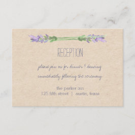 Söt rustik lila lavendel Kraft utseende mottagning Tilläggskort