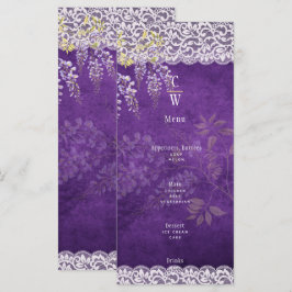 Söt Rustik Lila WISTERIA Snöre Bröllop Meny