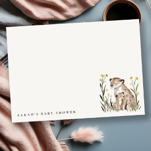 Söt rustik mammor och baby tiger blad Baby Shower Anteckningskort