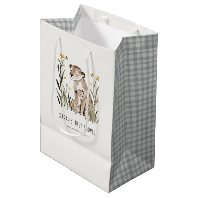 Söt rustik Mum och baby tiger blad Baby Shower (Framsidan Vinklad)