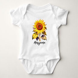 Söt Rustik Solrospresent | Anpassat Skriptnamn T Shirt