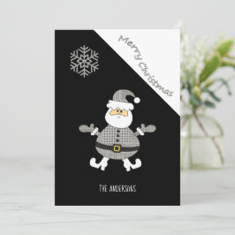 Söt rutig jul-tomte snöflinga