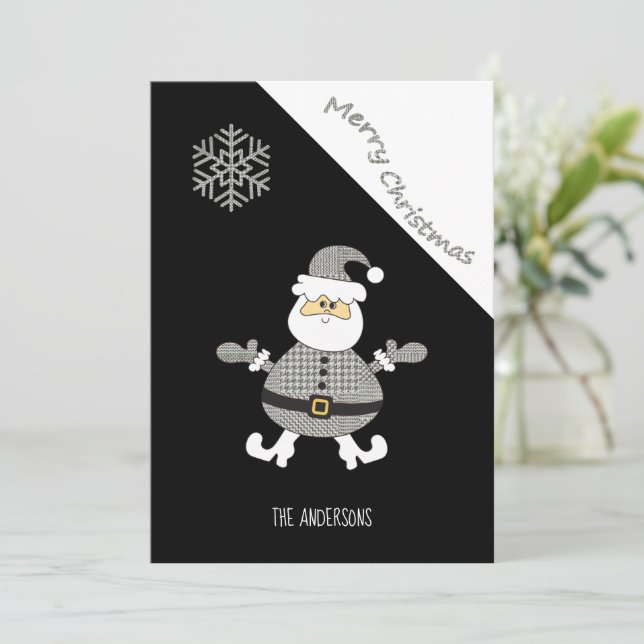 Söt rutig jul-tomte snöflinga (Stående Fram)