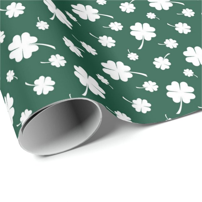 Söt rutig klöver-mönster Saint Patrick's Day  Presentpapper (Rullad Hörn)