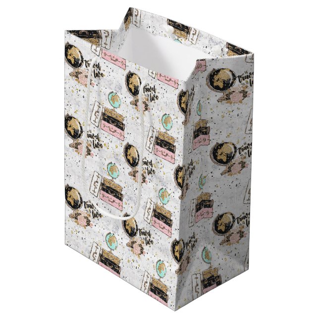 Söt rutt resa älskare party mönster (Framsidan Vinklad)