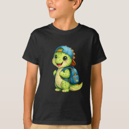 Söt Ryggsäcksdinosaurie Barn T-Shirt