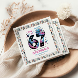 Söt rymd 7-årsdag | Sex och sju år gammal Pappersservett
