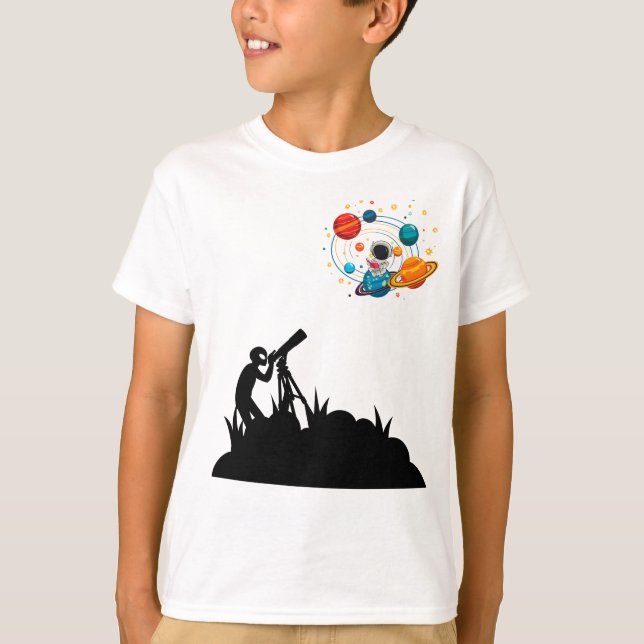 Söt rymd-barn t-shirt (Framsida)
