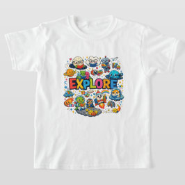 Söt rymd & läsning "UTFORSKA" Tillbaka till skolan T Shirt