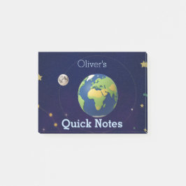 Söt rymd yttre solsystem Personligt namn Post-it Block