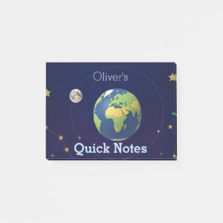 Söt rymd yttre solsystem Personligt namn Post-it Block
