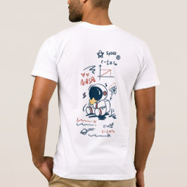 Söt rymdastronaut tecknad baktryckt t-shirt