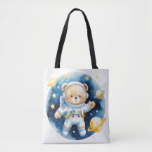 Söt rymdastronautbjörn Totebag