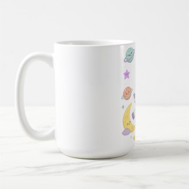 Söt rymdäventyrs för barn om astronauter kaffemugg (Vänster)