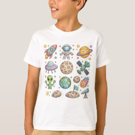 Söt rymdäventyrs t-shirt för barn