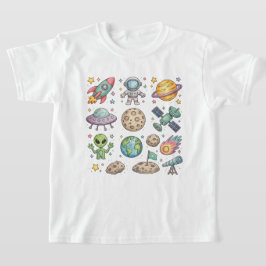 Söt rymdäventyrs t-shirt för barn