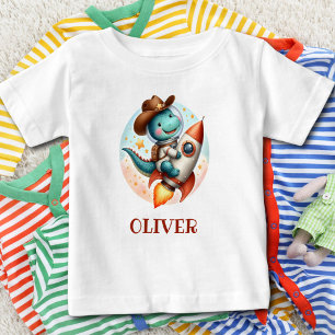 Söt rymdcowboy Trex på en rymdraket T Shirt