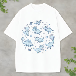 Söt rymddinosaurie Blå Dino Kul för djurälskare T Shirt